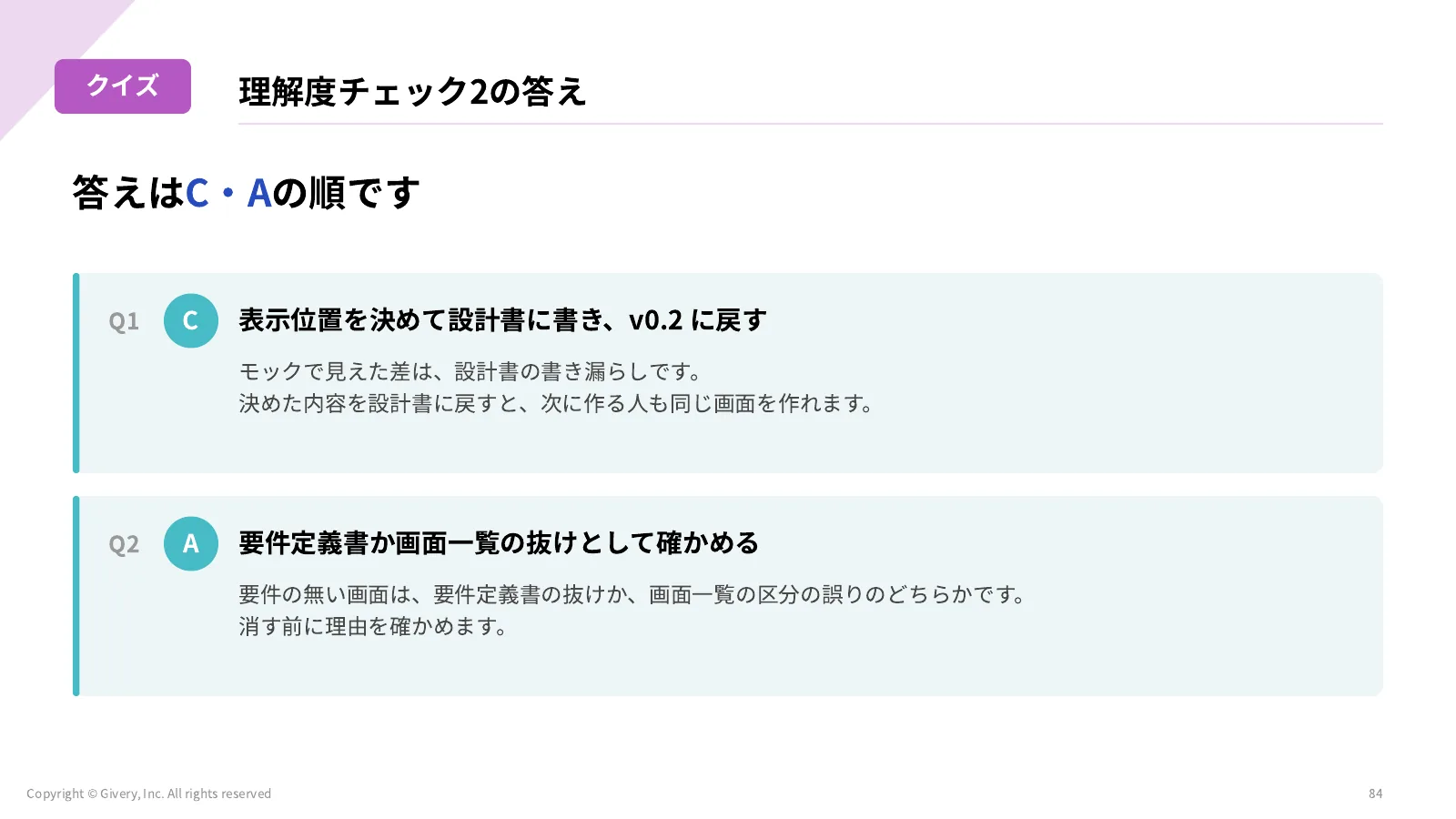 84ページ 理解度チェック2の答え