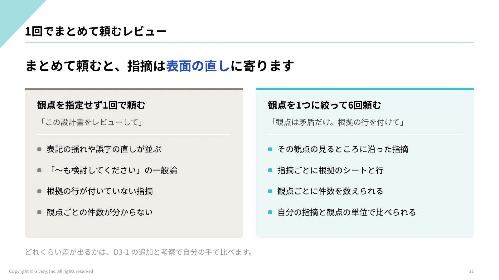 11ページ 観点ごとに分けて頼む理由